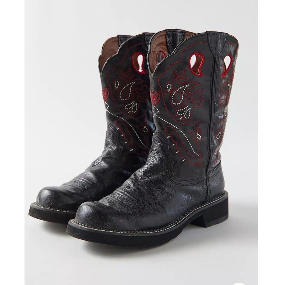 Ariat Urban Outfitters Western Boots Cutout Vintage Red Brown Sz 7